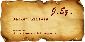 Janker Szilvia névjegykártya